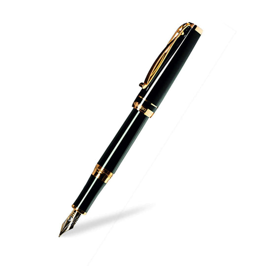 Cleo Skribent Gold Fountain Pen, Black  - 18K Gold Nib