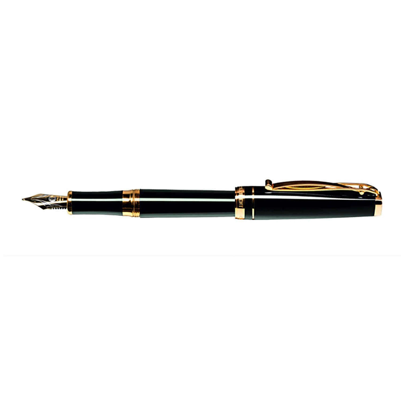 Cleo Skribent Gold Fountain Pen, Black  - 18K Gold Nib 2