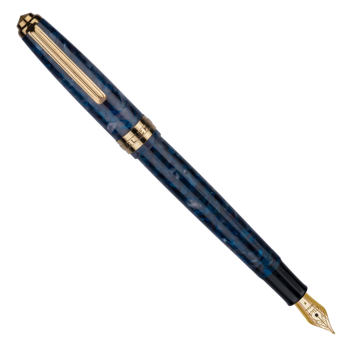 Click Falcon Premium Acrylic Fountain Pen - Flashy Blue GT