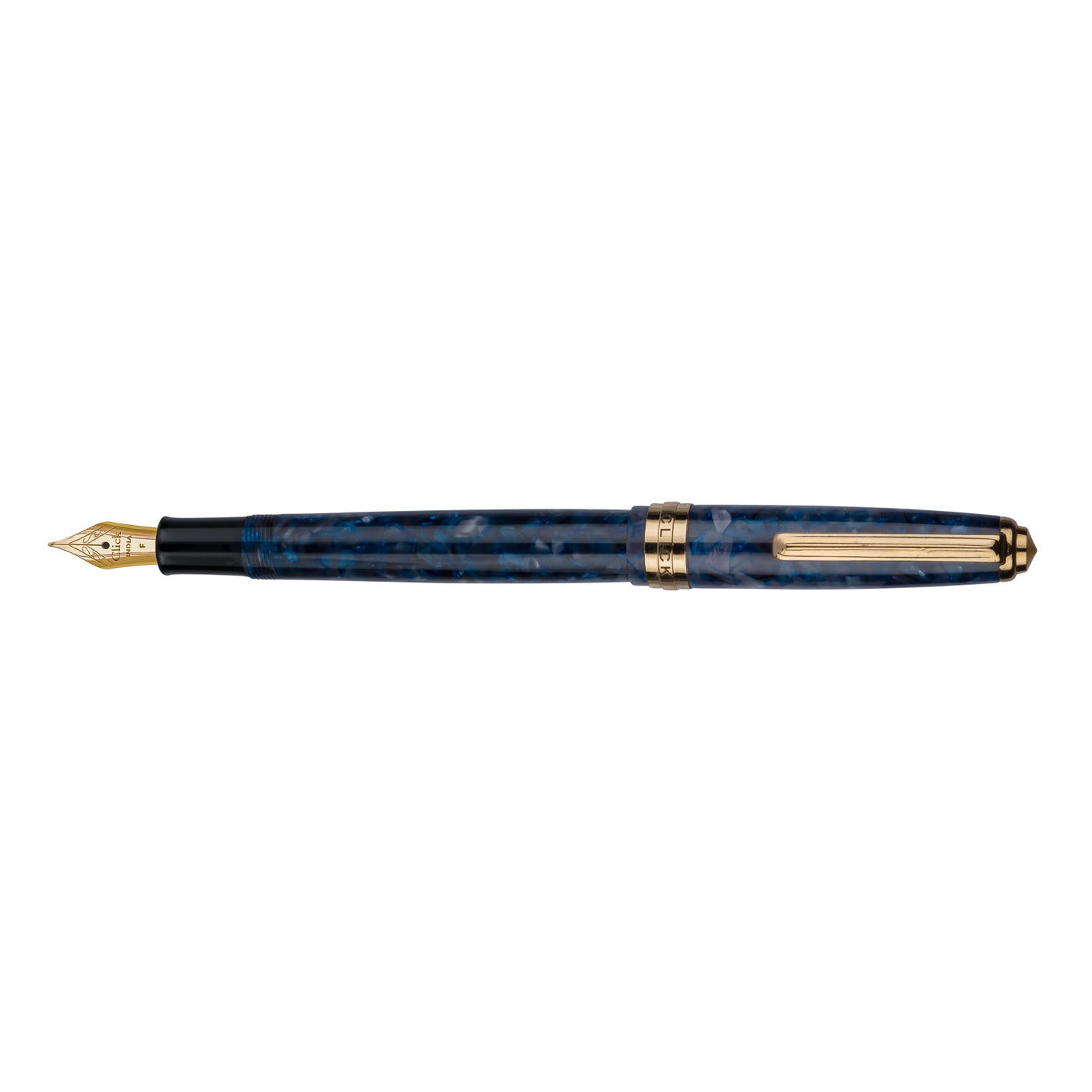 Click Falcon Premium Acrylic Fountain Pen - Flashy Blue GT