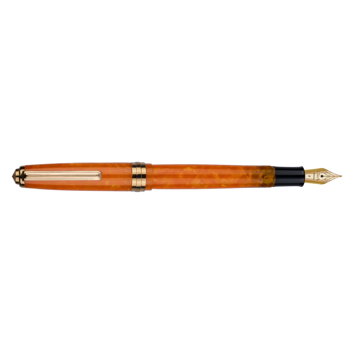 Click Falcon Premium Acrylic Fountain Pen - Sunburst Orange GT