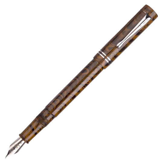 Click Renaissance Ebonite Fountain Pen - Brown Black CT