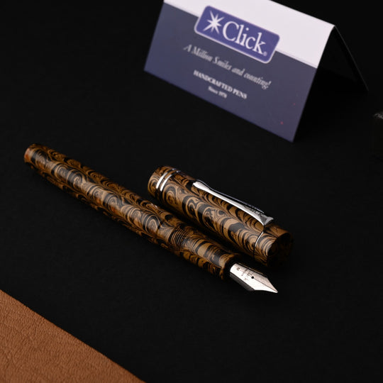 Click Renaissance Ebonite Fountain Pen - Yellow Black CT