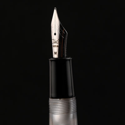 Click Retro Acrylic Fountain Pen - White Black CT 12