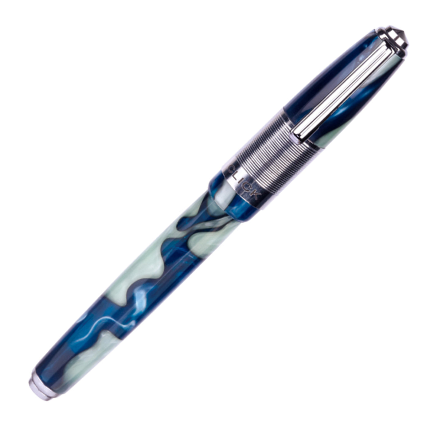 Click Retro Acrylic Fountain Pen - White Blue CT