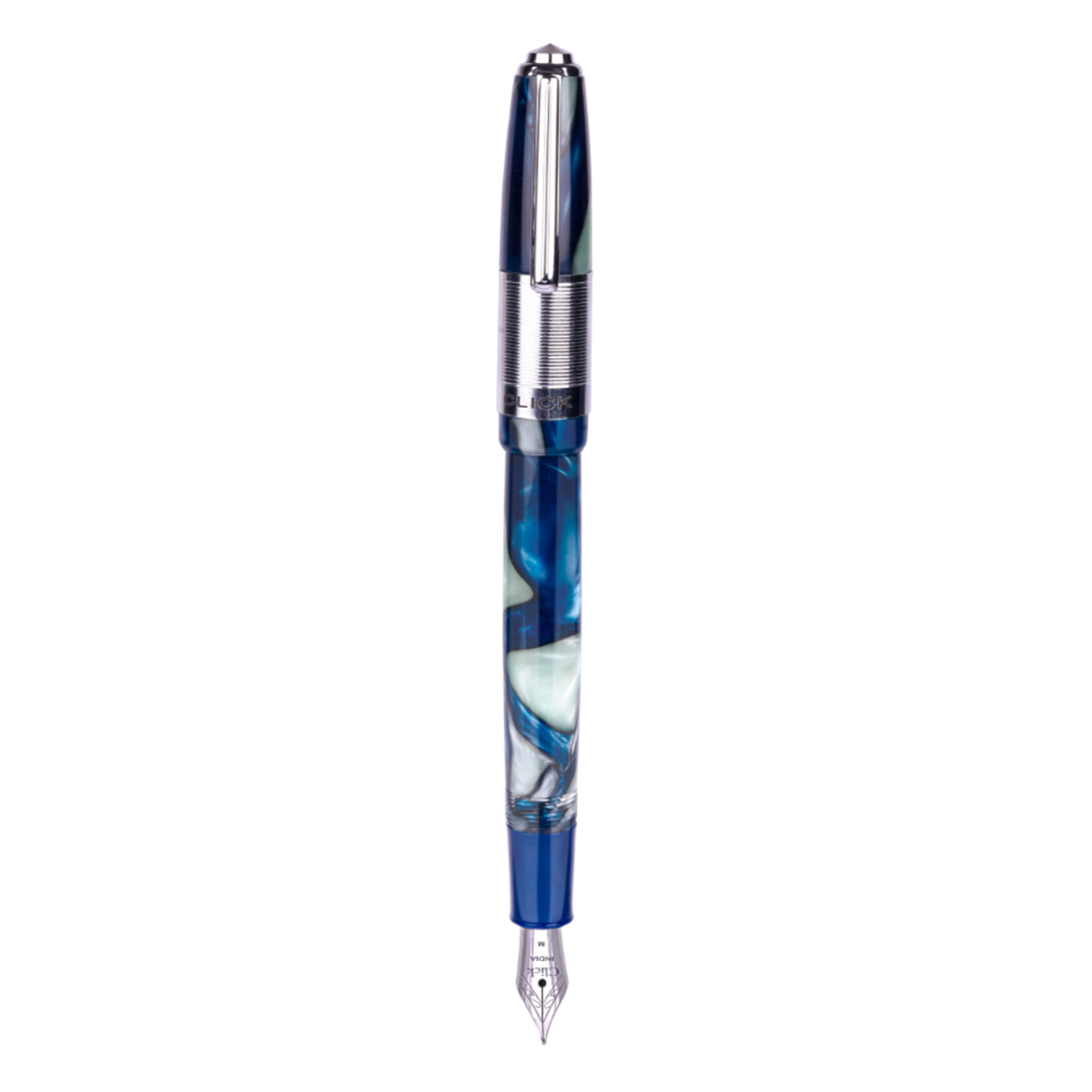 Click Retro Acrylic Fountain Pen - White Blue CT