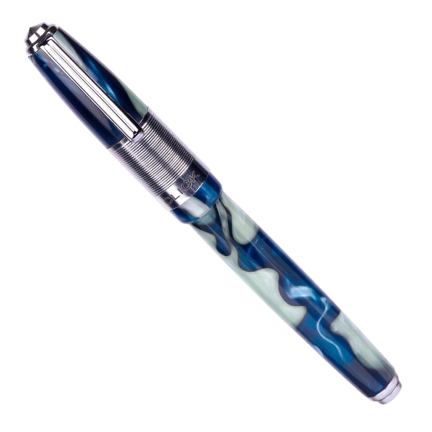 Click Retro Acrylic Fountain Pen - White Blue CT