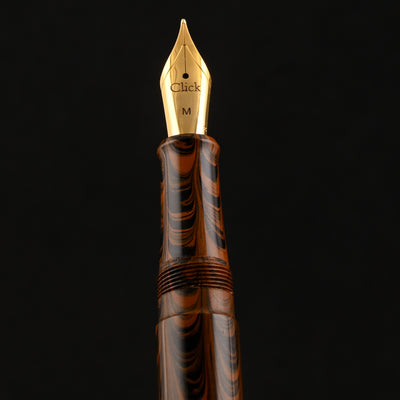 Click Yen Ebonite Fountain Pen - Brown Black GT