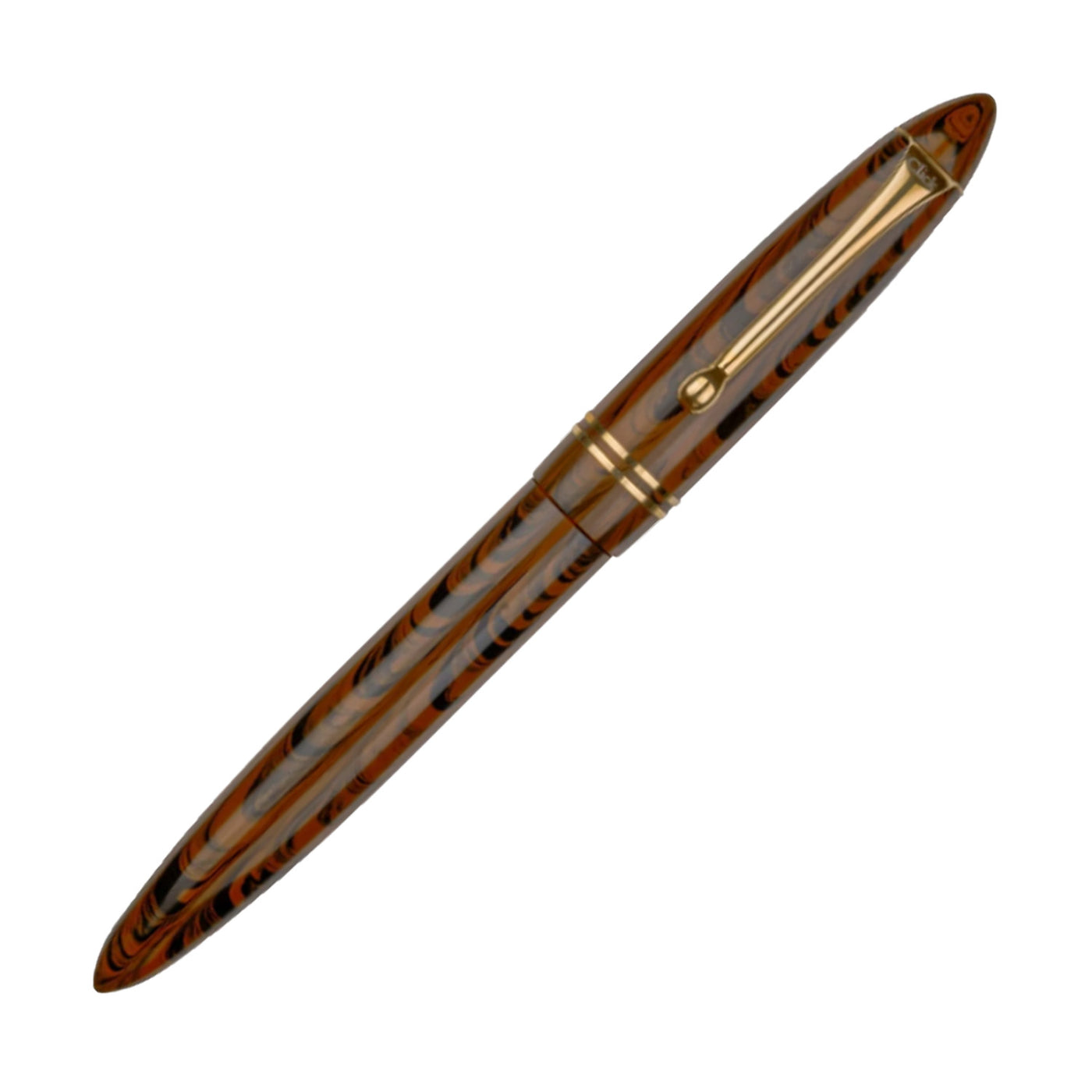 Click Yen Ebonite Fountain Pen - Brown Black GT 4