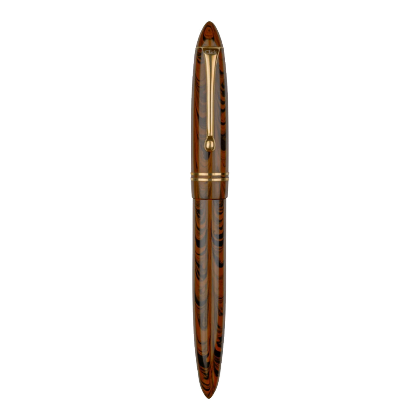 Click Yen Ebonite Fountain Pen - Brown Black GT 6