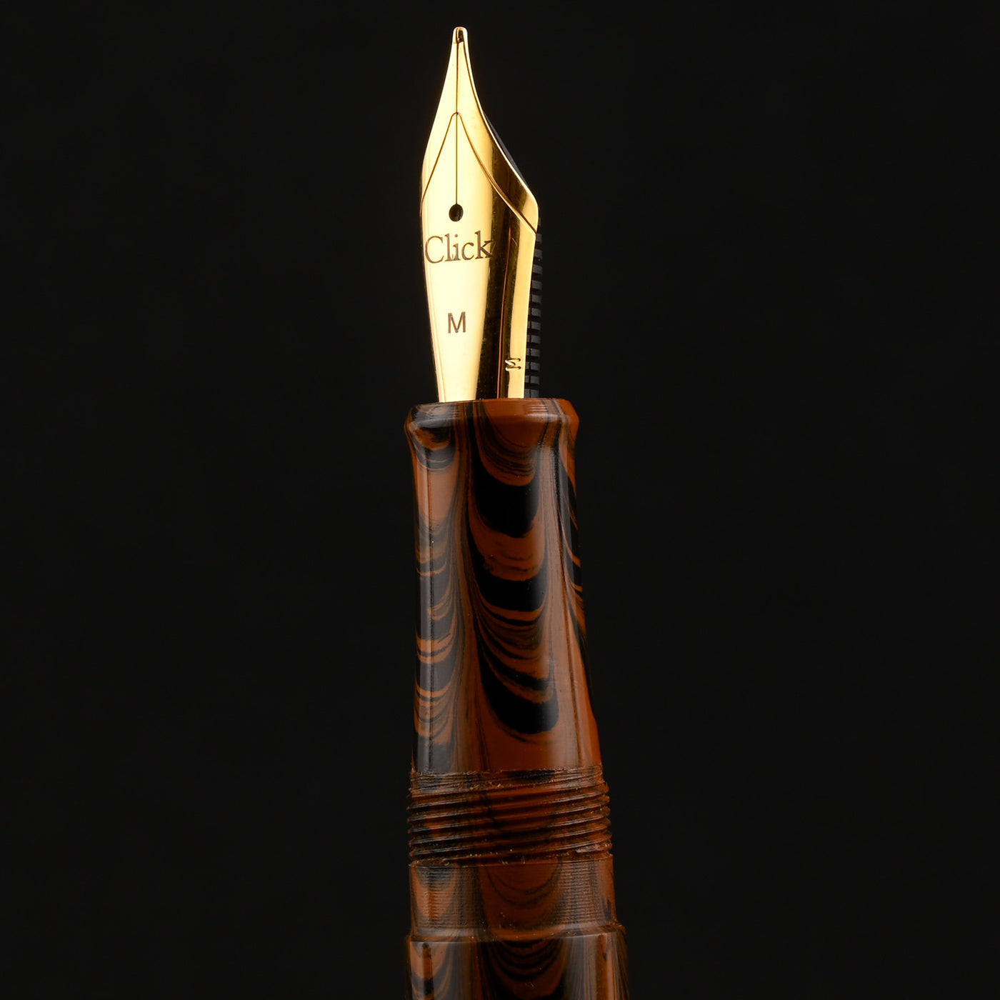 Click Yen Ebonite Fountain Pen - Brown Black GT