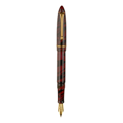 Click Yen Ebonite Fountain Pen - Maroon Black Swirl GT 2