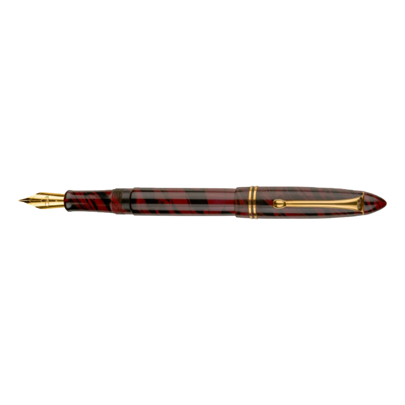 Click Yen Ebonite Fountain Pen - Maroon Black Swirl GT 3