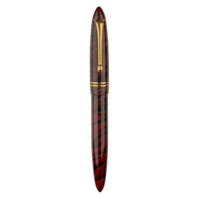 Click Yen Ebonite Fountain Pen - Maroon Black Swirl GT 6