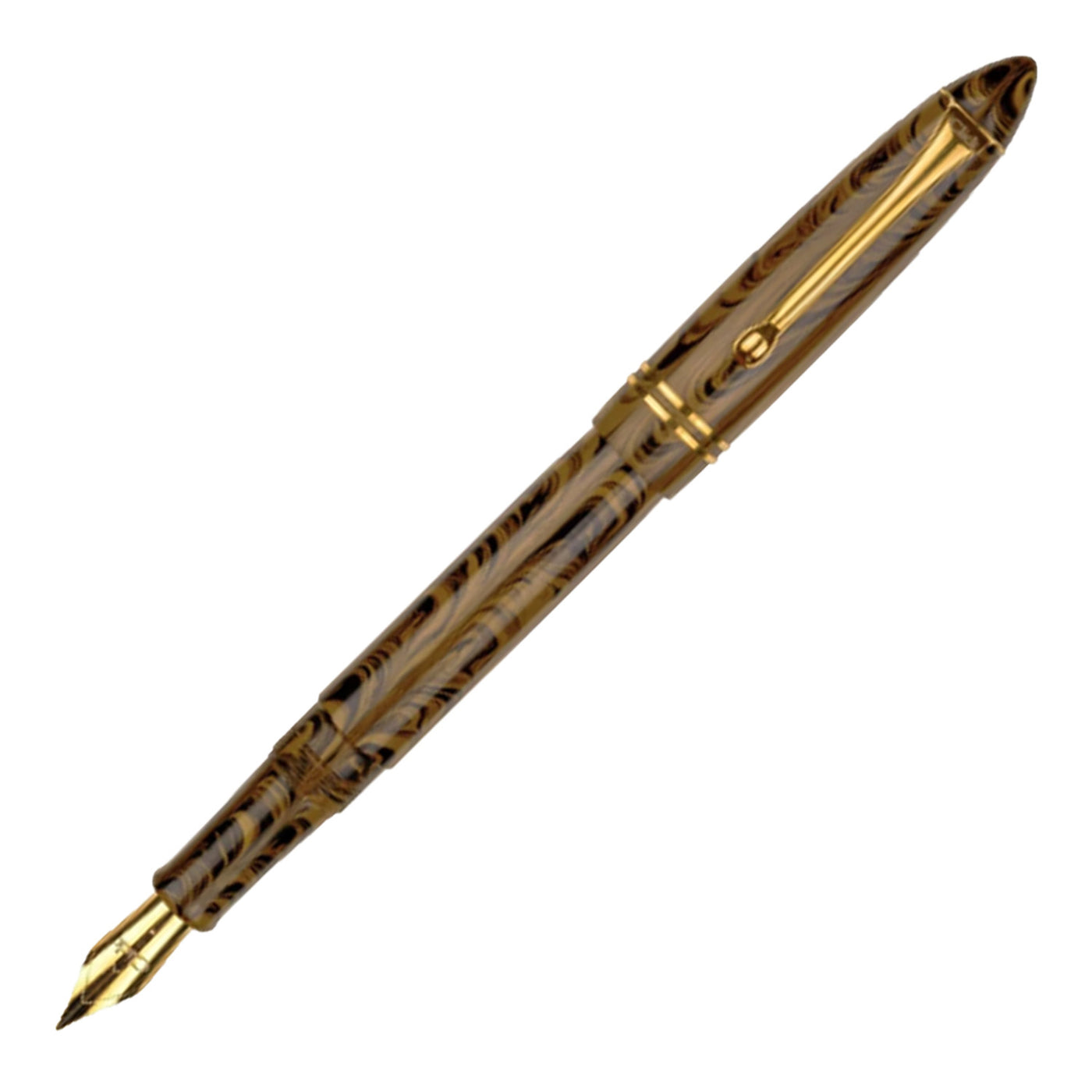 Click Yen Ebonite Fountain Pen - Yellow Black GT 1