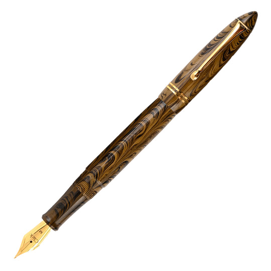 Click Yen Ebonite Fountain Pen - Yellow Black GT