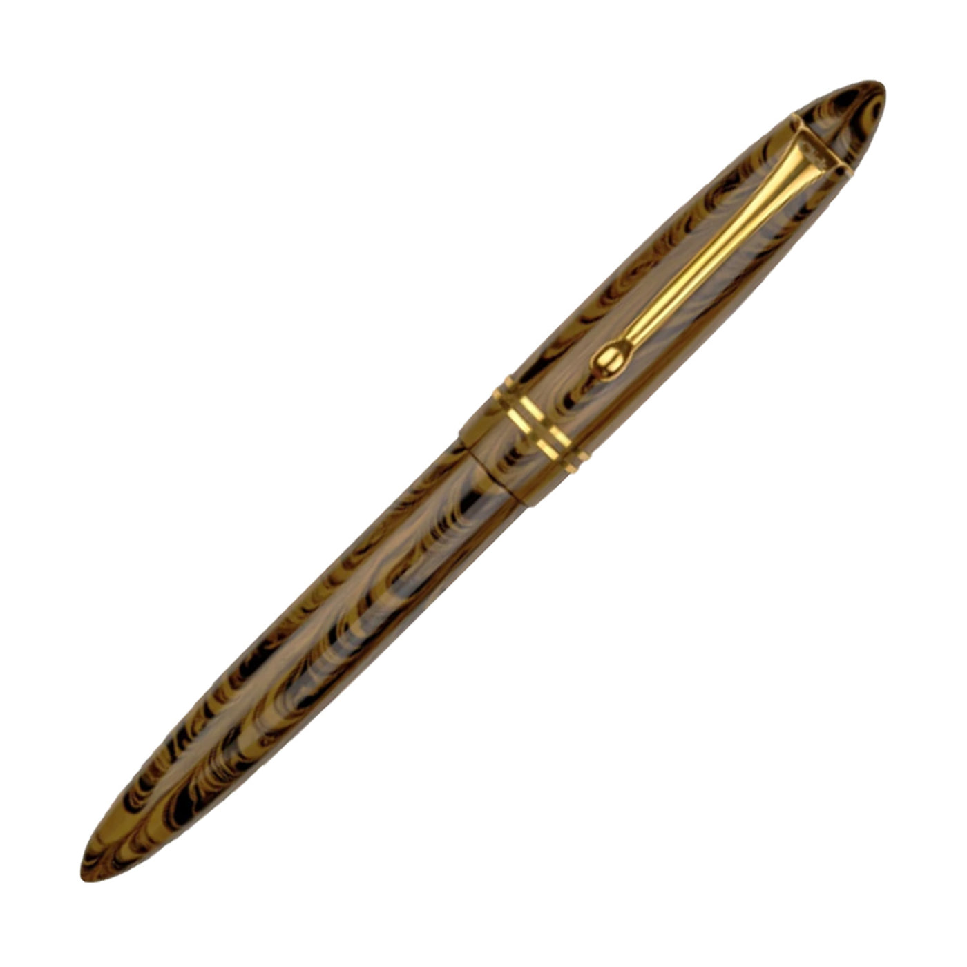 Click Yen Ebonite Fountain Pen - Yellow Black GT 4