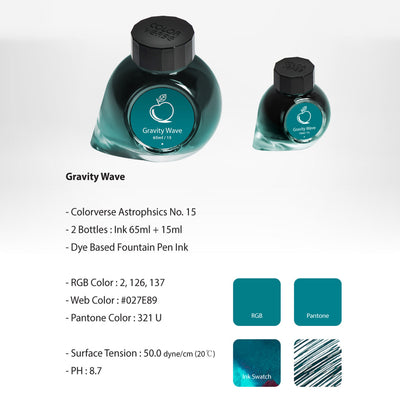 Colorverse Astrophysics Gravity Wave Ink Bottle Turquoise - 65ml + 15ml 2