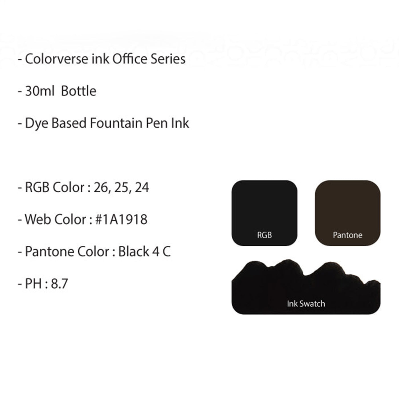 Colorverse Basic Office Series Ink Bottle Black - 30ml 4