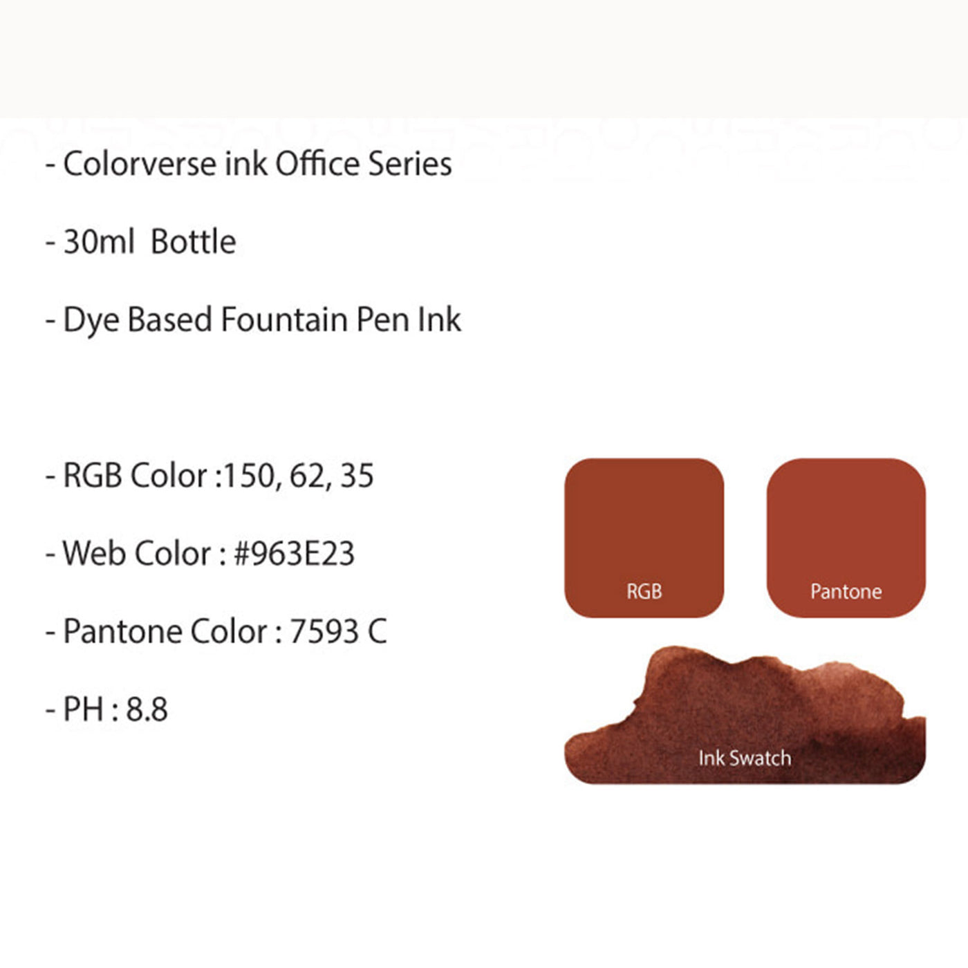 Colorverse Basic Office Series Ink Bottle, Brown - 30ml