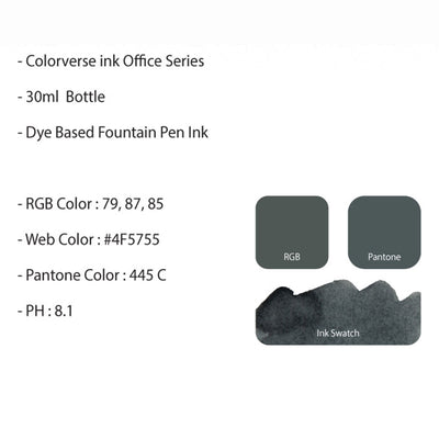 Colorverse Basic Office Series Ink Bottle Grey - 30ml 4