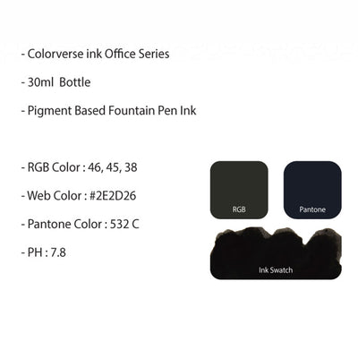 Colorverse Office Series Ink Bottle Permanent Black - 30ml 4