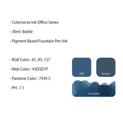 Colorverse Basic Office Series Permanent Ink Bottle Navy - 30ml 4