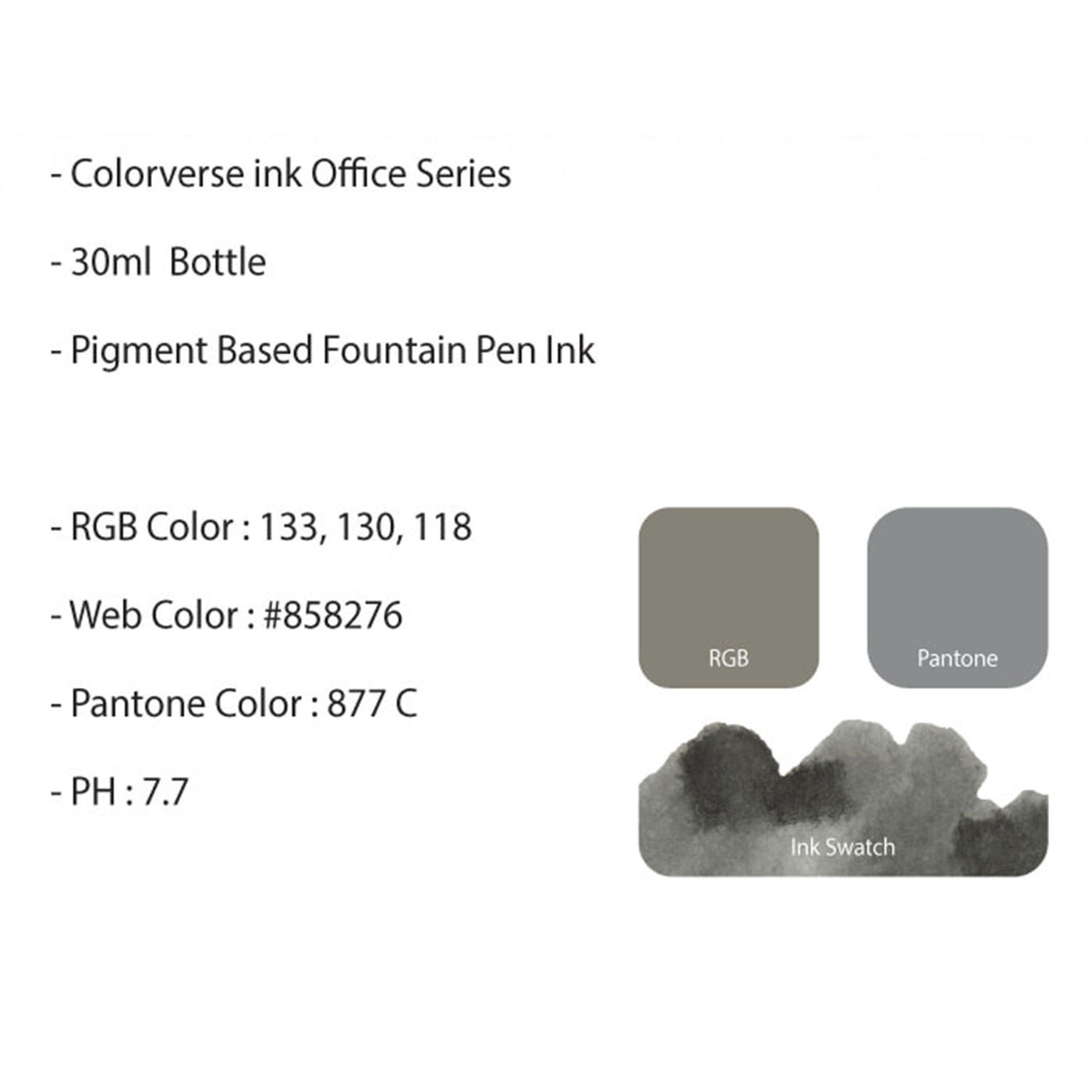 Colorverse Office Series Ink Bottle, Permanent Photo Black - 30ml