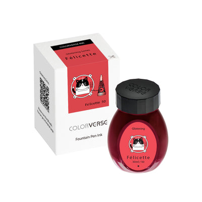 Colorverse Glistening Felicette Ink Bottle Red - 30ml 3
