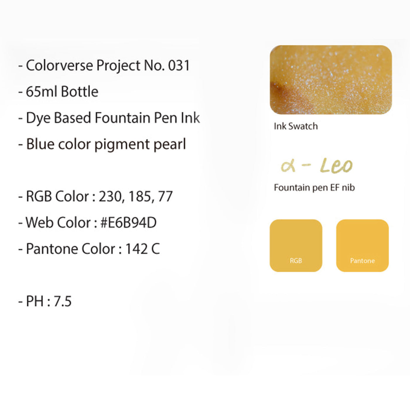 Colorverse Project Constellation II α Leo Ink Bottle, Glistening Yellow - 65ml