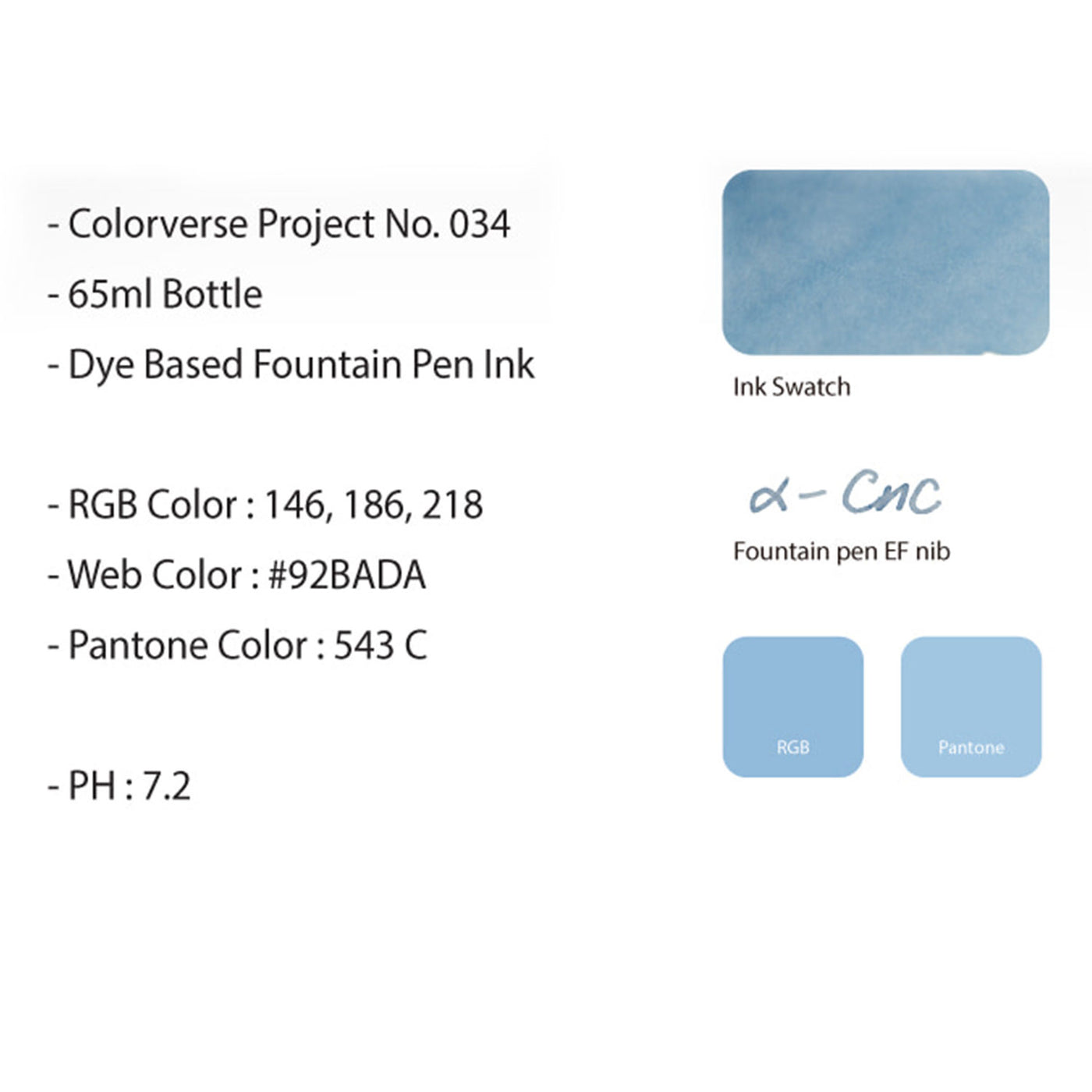 Colorverse Project Constellation II α Cnc Ink Bottle Light Blue - 65ml 3