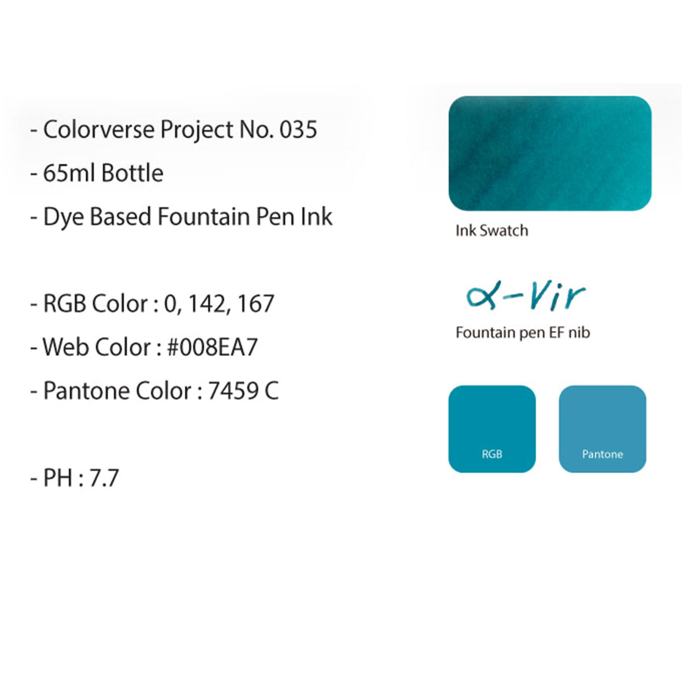 Colorverse Project Constellation II α Vir Ink Bottle Turquoise - 65ml 3