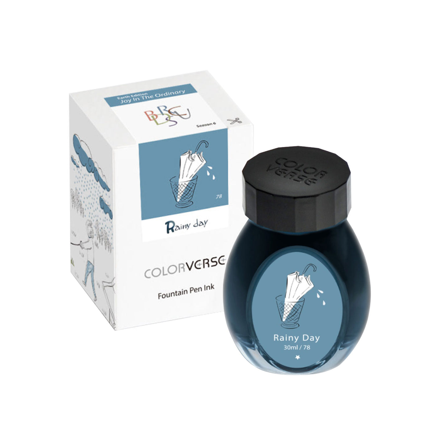 Colorverse Joy In The Ordinary Ink Bottle Rainy Day (Light Blue) - 30ml 3