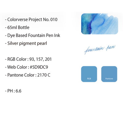 Colorverse Project α Glistening Cygni Ink Bottle Blue - 65ml 3