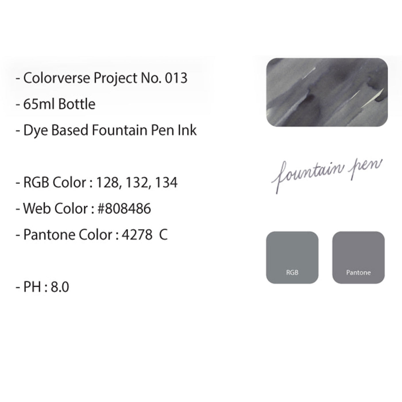 Colorverse Project α Uma Ink Bottle Gray - 65ml 3