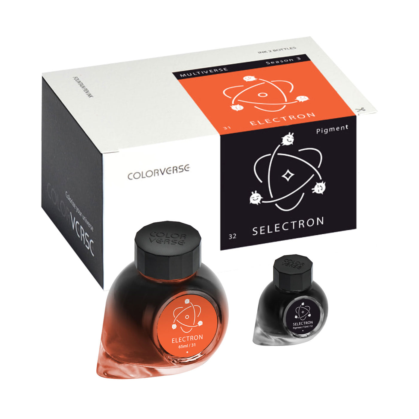 Colorverse Multiverse Electron & Selectron Ink Bottle Orange (65ml) + Pigment Black (15ml) 3