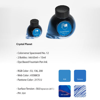 Colorverse Spaceward Crystal Planet Ink Bottle Blue - 65ml + 15ml 2