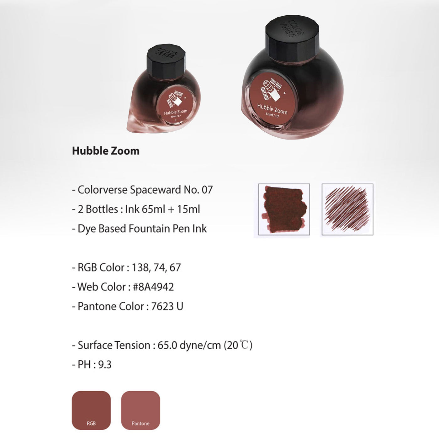 Colorverse Spaceward Hubble Zoom Ink Bottle Brown - 65ml + 15ml 2