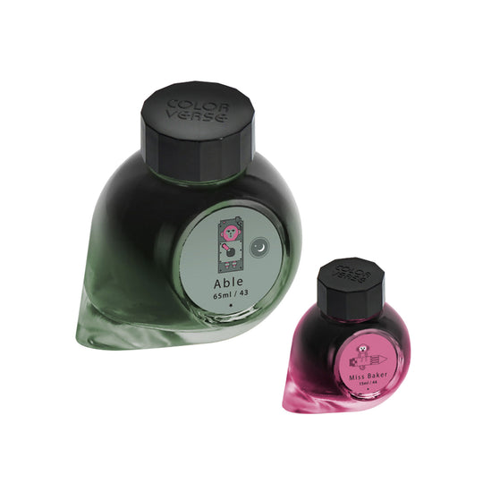 Colorverse Trailblazer in Space Able & Miss Baker Ink Bottle, Green (65ml) + Pink (15ml)