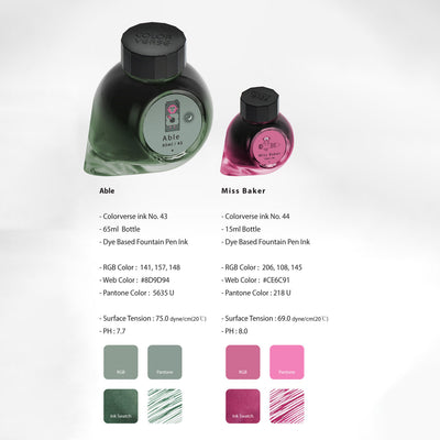 Colorverse Trailblazer in Space Able & Miss Baker Ink Bottle Green (65ml) + Pink (15ml) 2