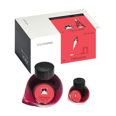 Colorverse Trailblazer in Space Felicette Ink Bottle Red (65ml) + Glistening Red (15ml) 3