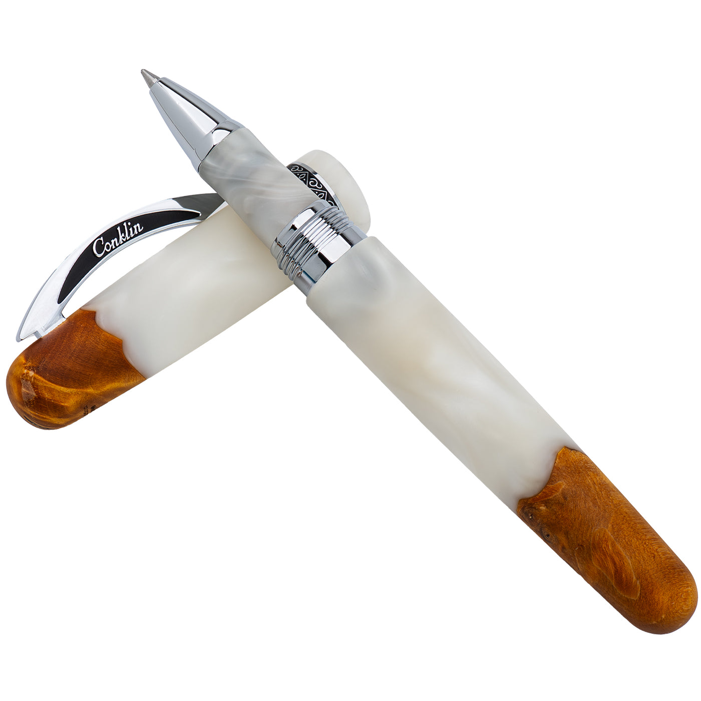 Conklin 1898 Roller Ball Pen - Spectra Fusion White CT (Limited Edition)