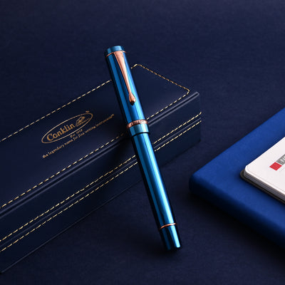 Conklin Duragraph Metal PVD Fountain Pen - Blue RGT 13