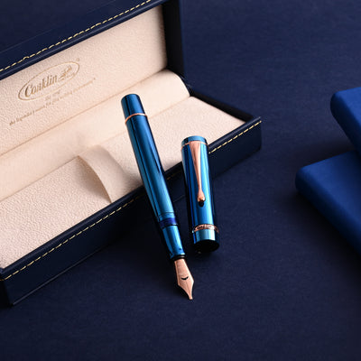 Conklin Duragraph Metal PVD Fountain Pen - Blue RGT 7