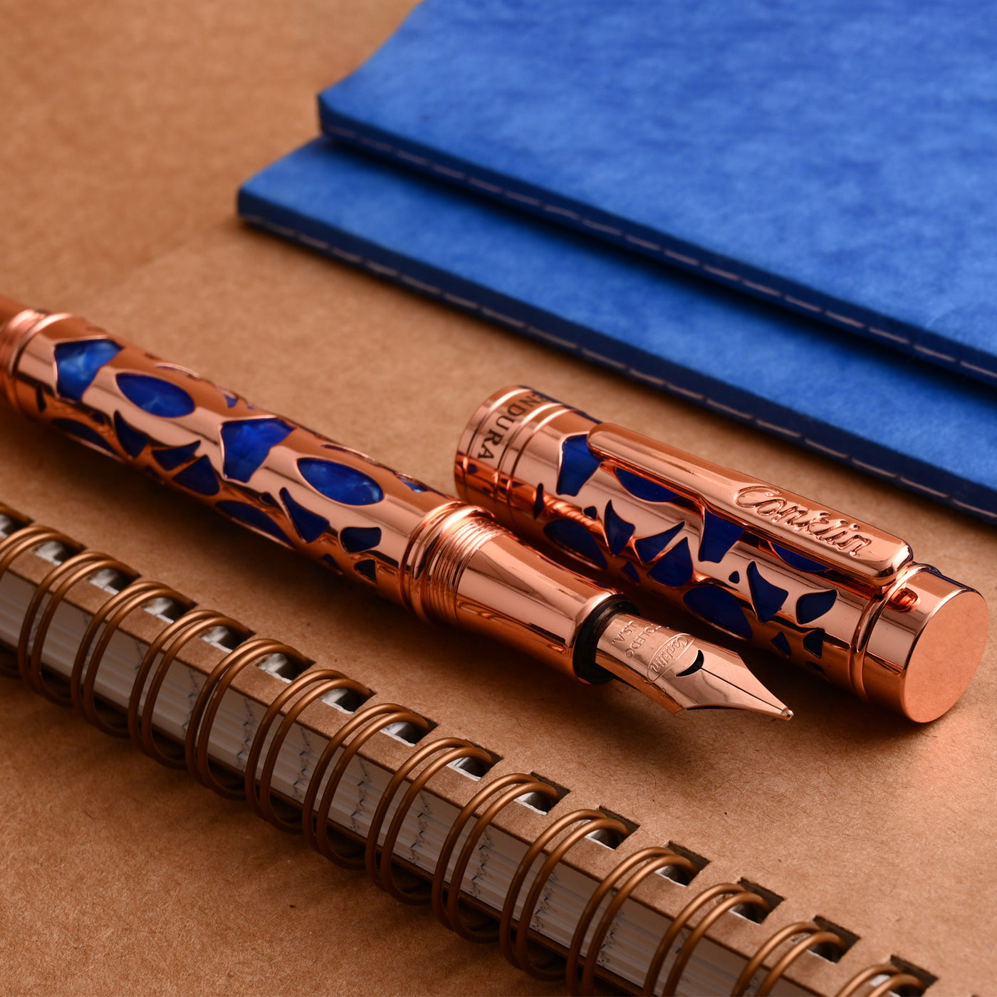 Conklin Endura Deco Crest Fountain Pen - Blue 10