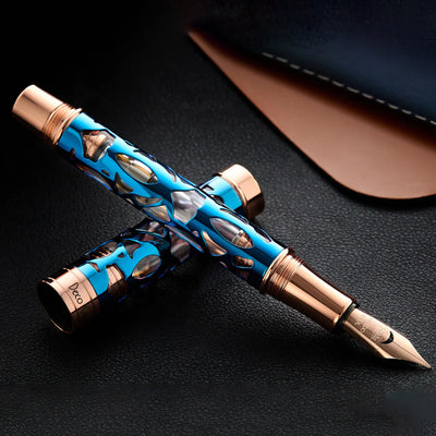 Conklin Endura Deco Crest Fountain Pen - Demo Blue RGT 13