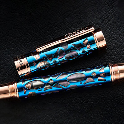 Conklin Endura Deco Crest Fountain Pen - Demo Blue RGT 15