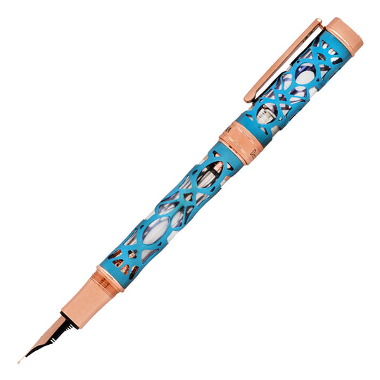 Conklin Endura Deco Crest Fountain Pen - Demo Blue RGT