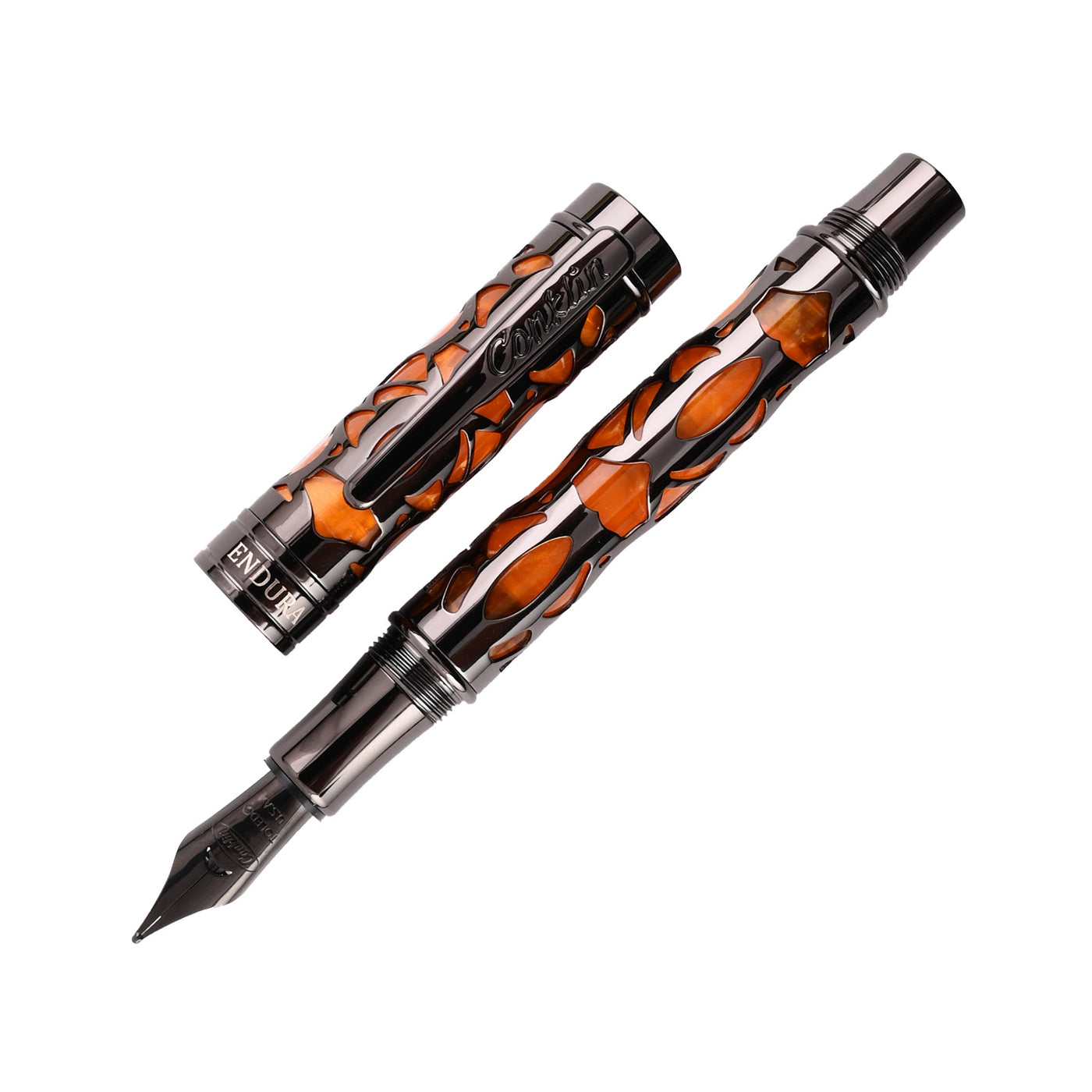 Conklin Endura Deco Crest Fountain Pen - Orange 1