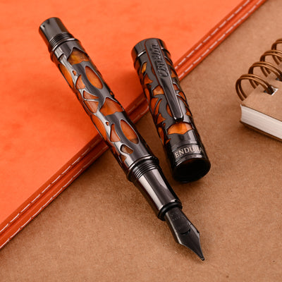 Conklin Endura Deco Crest Fountain Pen - Orange 9